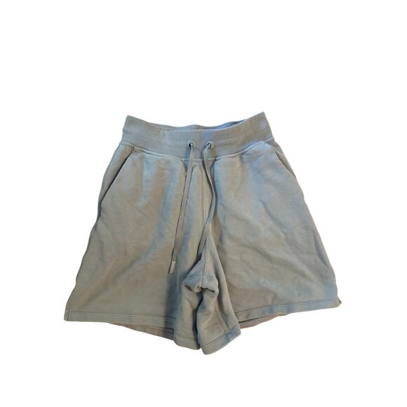 Women 4 Lululemon All Yours Short High Rise 7" Chambray Blue Cotton Drawstring - Picture 1 of 5